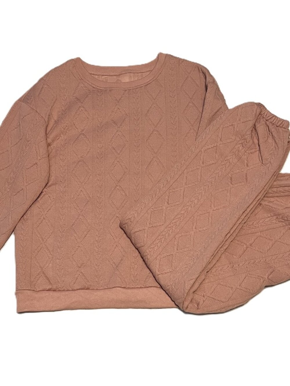 2-pc Soft Cozy Sweatshirt/Pants Set Dusty Rose Color Women's size Medium